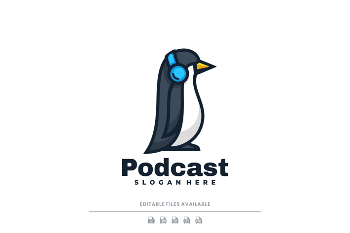 Penguin Mascot Cartoon Logo