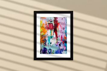 Realistic big frame for photo art mockup m1
