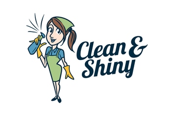 Retro Vintage Cleaning Service Maid Mascot Logo