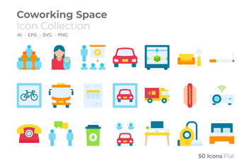 Coworking Space Color Icon