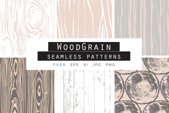 Woodgrain Seamless Vector Patterns