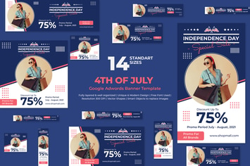 Independence Day USA Sale Promotion Banners Ad