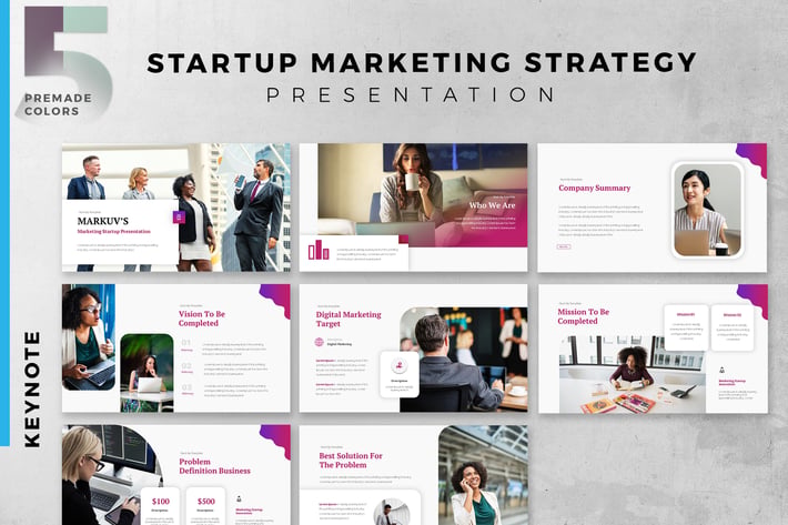Startup Digital Marketing Strategy Keynote Slide