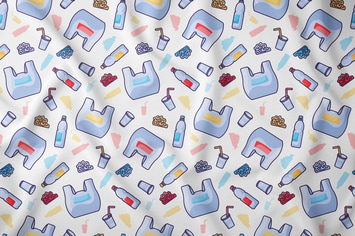 Plastic Waste Seamless Pattern