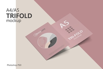 A4 / A5 Trifold Brochure Mockup