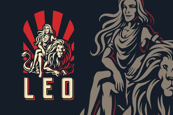 Leo Zodiac Sign Logo Template