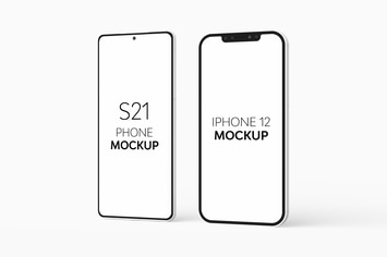 S21 Phone & iPhone 12 Mockup