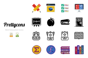 Prettycons - 200 Education Icons Vol.1