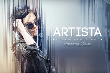 Artista - Mixed Media Art Photoshop Action
