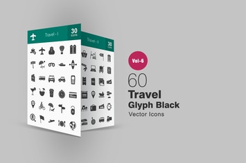 60 Travel Glyph Icons