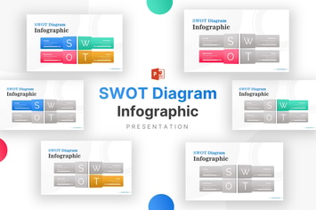 Four Text Boxes SWOT Analysis Diagram Infographic