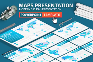 Blue Map Powerpoint Presentation