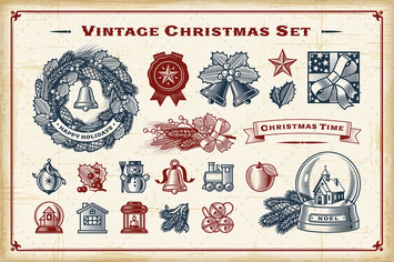 Vintage Christmas Set