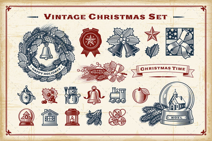 Vintage Christmas Set