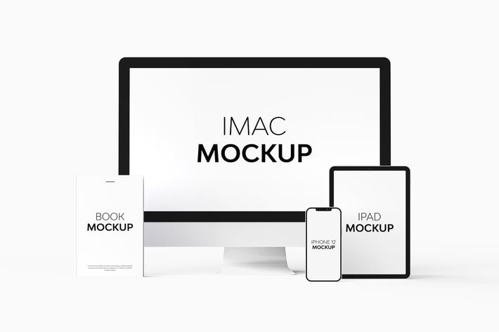Book iPhone iPad iMac Mockup