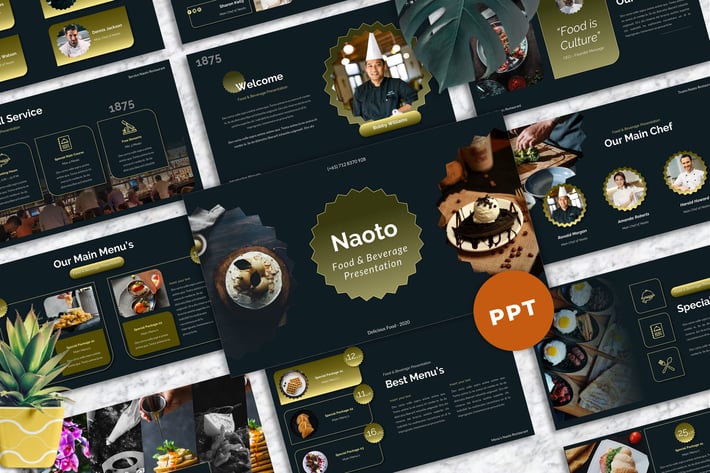 Naoto - Food & Beverages Powerpoint Templates