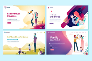Set of Medical Web Page Design Templates