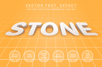 3D Stone - editable text effect,  font style