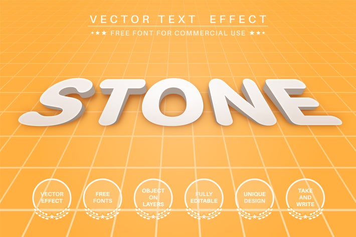 3D Stone - editable text effect,  font style