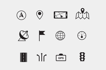 12 GPS and Navigation Icons