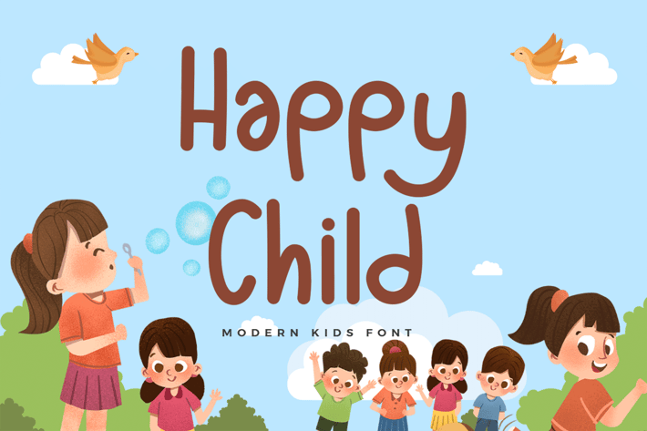Happy Child - Modern Sans Kids Font