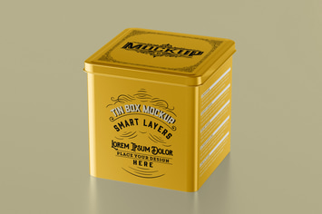 Colored Tea Tin Mockup 