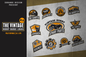The Vintage 2.0 - Hobby Logo Badges