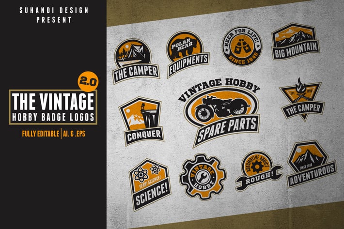 The Vintage 2.0 - Hobby Logo Badges