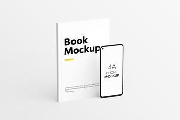 Book & 4A Phone Mockup