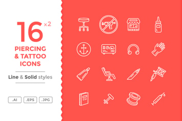 Tattoo And Piercing Icons