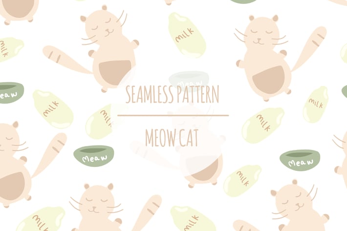 Meow Cat – Seamless Pattern