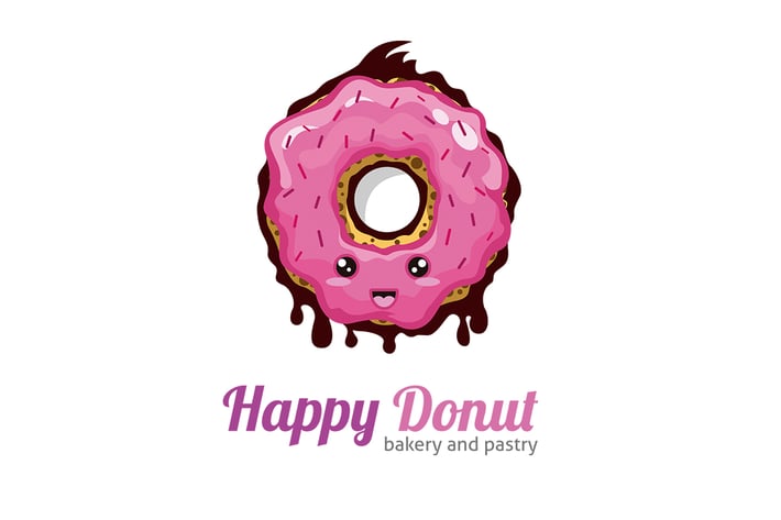 Happy Donut Logo Template