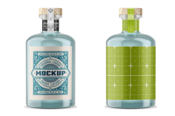 Liquor Glass Bottle Mockup