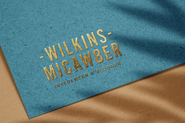 Luxury embossed gold logo mockup on recycled paper