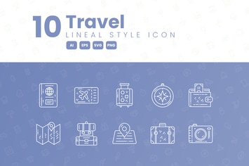 10 Travel Detailed Icon Collection