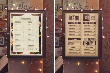 Menu Vertical Mockup