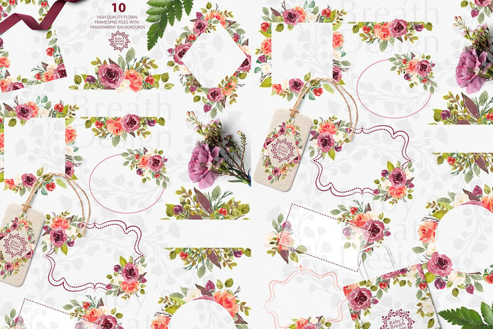 Wide floral frames