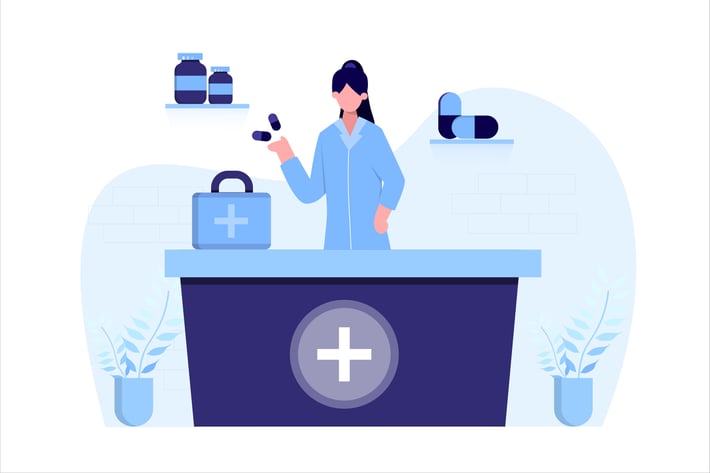Pharmacy Medical Flat Vector Illustration