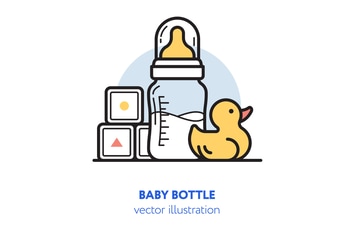 Baby bottle vector illustration