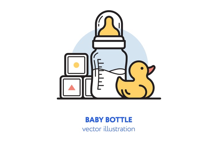 Baby bottle vector illustration
