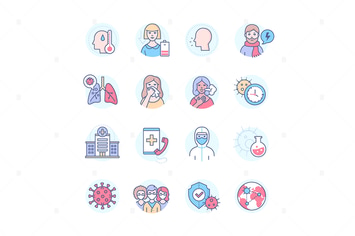 Coronavirus disease - colorful line icons