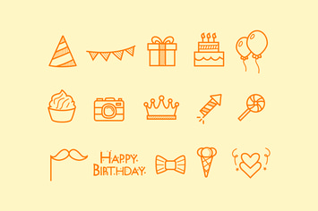 15 Birthday Doodle Icons