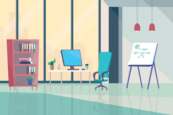 Office inside - Illustration Background