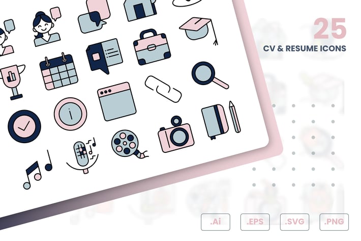 CV And Resume Icons Set
