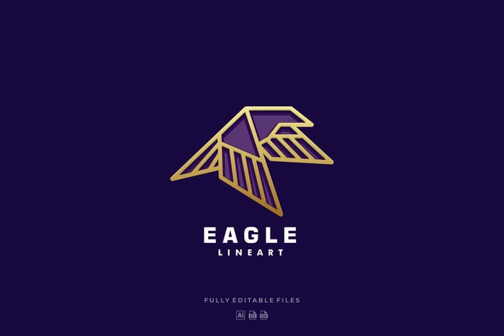 Eagle Color Line Art Logo
