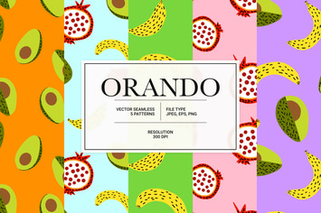 Orando – fancy fruit collection of vector patterns