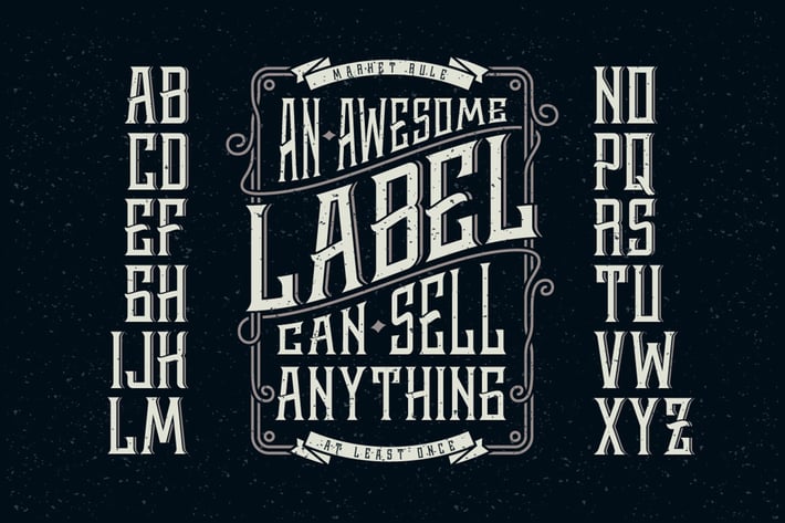 Whiskey label font