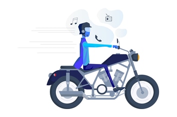Smart Hat for Motorcyclist Illustration