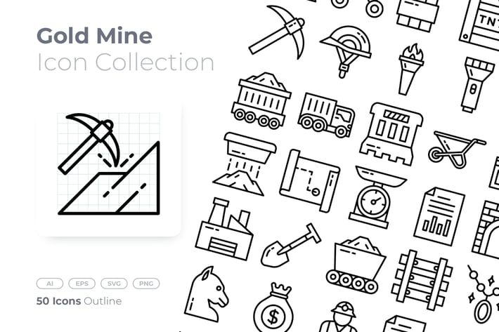 Gold Mine Outline Icon