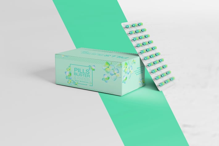 Pills Blister/ Paper Box Mockup